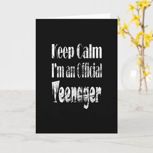 Blijf kalm, ik ben nu een officieel tiener kaart (Gele Bloem)