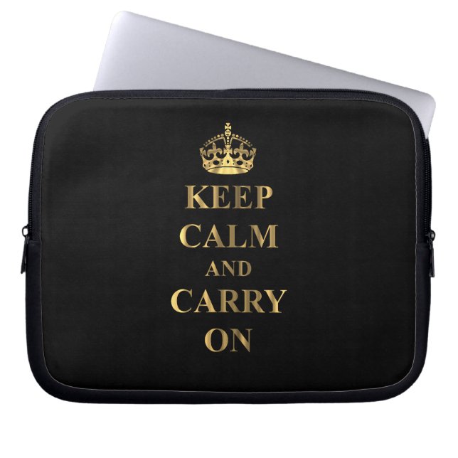 Blijf kalm in elke kleur laptop sleeve (Voorkant)