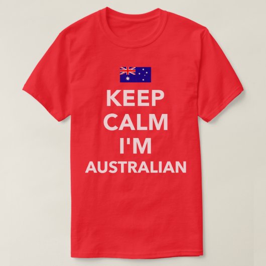 Blijf kalm in het Australisch T-shirt (Design voorkant)