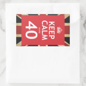 Blijf kalm, je bent 40 rechthoekige sticker (Tas)