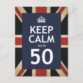 Blijf kalm Je bent 50 Briefkaart (Voorkant)