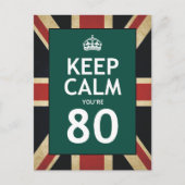 Blijf kalm Je bent 80 Briefkaart (Voorkant)