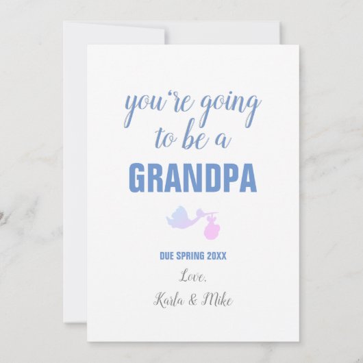 Blijf kalm Je bent een grootvader Zwangerschapsaan Aankondiging (Achterkant)