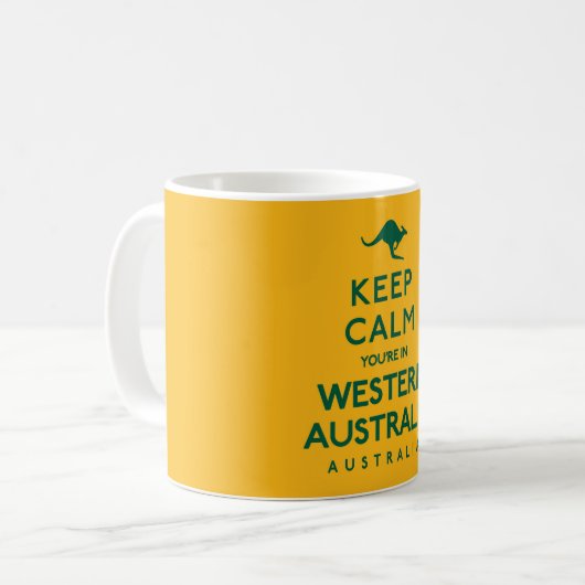 Blijf kalm Je bent in Western Australië Koffiemok (Voorkant links)