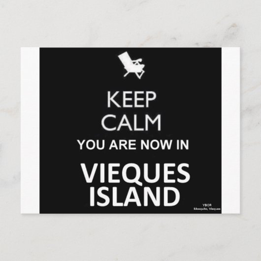 Blijf kalm Je bent nu in Vieques Island Briefkaart (Voorkant)