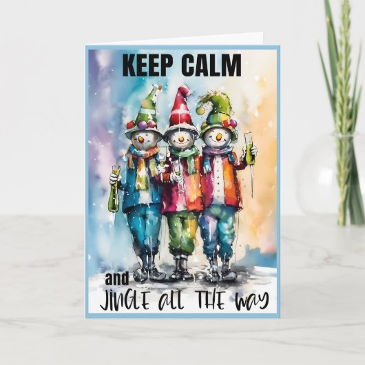 Blijf kalm Jingle de hele weg kerstgroet Kaart (Voorkant)