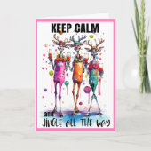 Blijf kalm Jingle de hele weg kerstgroet Kaart (Voorkant)