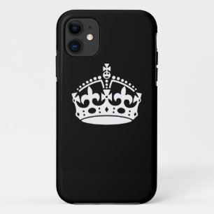 Blijf Kalm KRONE op Zwarte Aanpassen! Case-Mate iPhone Case