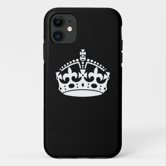 Blijf Kalm KRONE op Zwarte Aanpassen! Case-Mate iPhone Case (Achterkant)