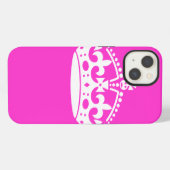 Blijf Kalm Kroon op Heet Roze Pas dit aan! iPhone Hoesje (Achterkant horizontaal)