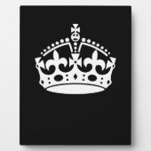 Blijf Kalm Kroon op Zwarte Decoratie Fotoplaat (Voorkant)
