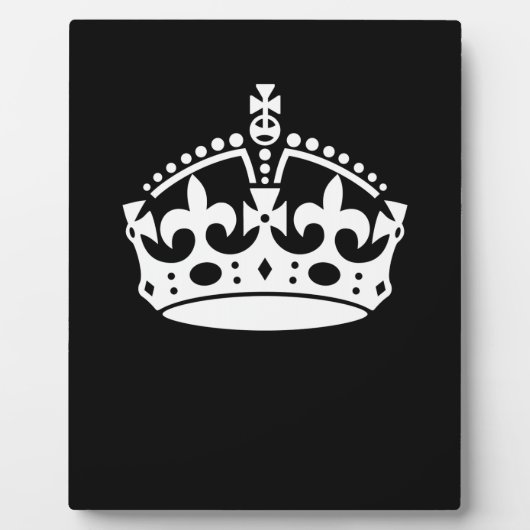 Blijf Kalm Kroon op Zwarte Decoratie Fotoplaat (Voorkant)