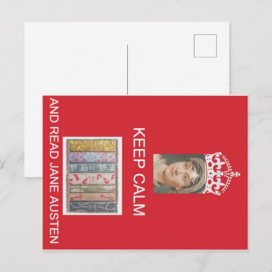 Blijf kalm, lees Jane Austen Briefkaart (Voorkant / Achterkant)