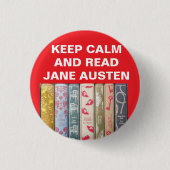 Blijf kalm, lees Jane Austen Ronde Button 3,2 Cm (Voorkant)