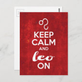 Blijf kalm Leo op verjaardag Astrologisch teken Briefkaart (Voorkant / Achterkant)