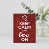 Blijf kalm Leo op verjaardag Astrologisch teken Briefkaart (Staand voorkant)