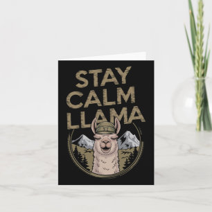 Blijf kalm Llama wandelen met Alpaca Funny Kaart