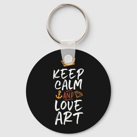 Blijf kalm Love Art Artist Painter Creative Mensen Sleutelhanger (Voorkant)