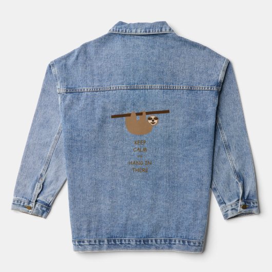 Blijf kalm Luiaard Denim Jas Jacket (Achterkant)