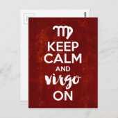 Blijf kalm Maagd op verjaardag Astrologie Briefkaart (Voorkant / Achterkant)