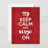 Blijf kalm Maagd op verjaardag Astrologie Briefkaart (Voorkant / Achterkant)