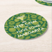 Blijf kalm - Margarita Ronde Kartonnen Onderzetter (Gebogen)