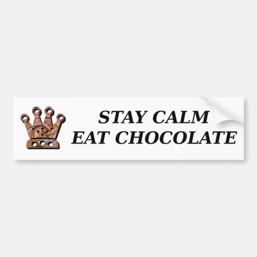 Blijf kalm met Eat Chocolate bumper sticker (Voorkant)