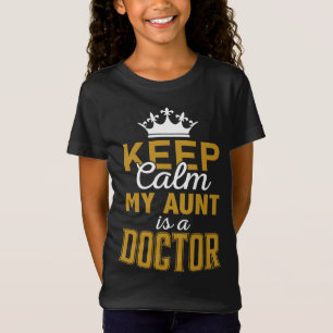 Blijf Kalm Mijn Tante is een Dokter Meisjes Zwart T-shirt