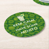 Blijf kalm - Mojito Ronde Kartonnen Onderzetter (Gebogen)