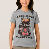 Blijf kalm - Nurse Life Cat Tri-Blend Shirt (Voorkant)