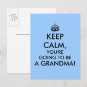 Blijf kalm oma Briefkaart zwangerschapsaankondigin (Voorkant / Achterkant)