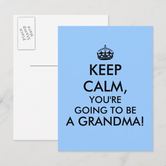 Blijf kalm oma Briefkaart zwangerschapsaankondigin (Voorkant / Achterkant)