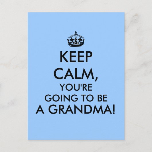 Blijf kalm oma Briefkaart zwangerschapsaankondigin (Voorkant)