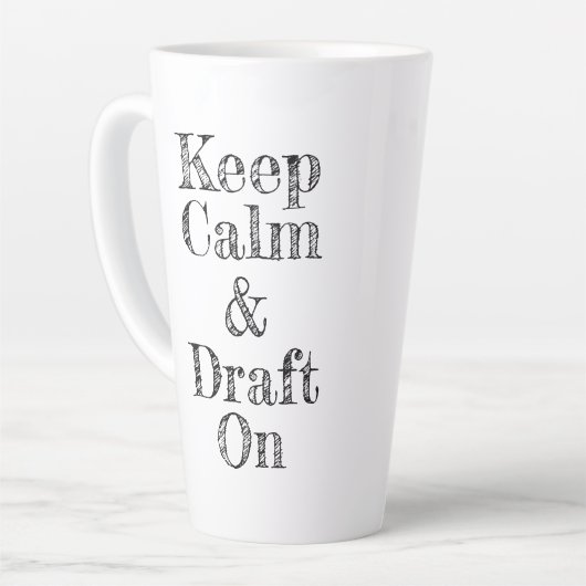 Blijf kalm op de tocht latte mok (Linkerhoek)