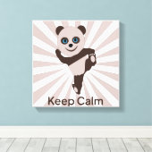 Blijf kalm panda canvas afdruk (Insitu (Houten vloer))