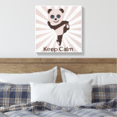 Blijf kalm panda canvas afdruk (Insitu (Slaapkamer))
