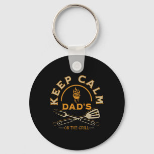 Blijf kalm papa is op de grill voor vaders die hou sleutelhanger
