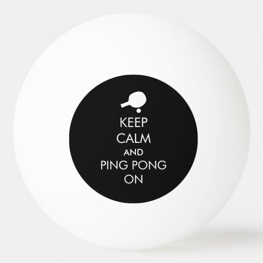 Blijf kalm Ping Pong aan Pingpongbal (Voorkant)
