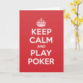 Blijf kalm Play Poker groet notitie Kaart (Gele Bloem)