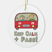 Blijf kalm rijden testen keramisch ornament (Links)