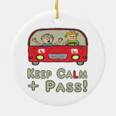 Blijf kalm rijden testen keramisch ornament (Achterkant)