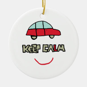 Blijf kalm rijden testen keramisch ornament