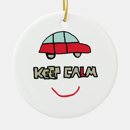 Blijf kalm rijden testen keramisch ornament (Voorkant)