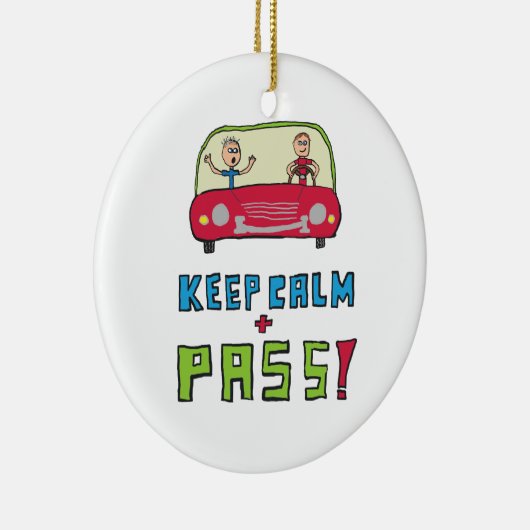 Blijf kalm rijden testen keramisch ornament (Rechts)