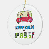 Blijf kalm rijden testen keramisch ornament (Links)