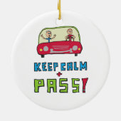 Blijf kalm rijden testen keramisch ornament (Achterkant)