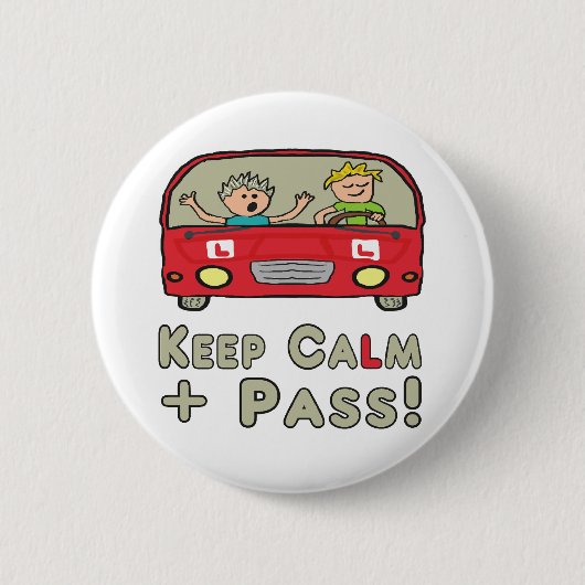Blijf kalm rijden testen ronde button 5,7 cm (Voorkant)