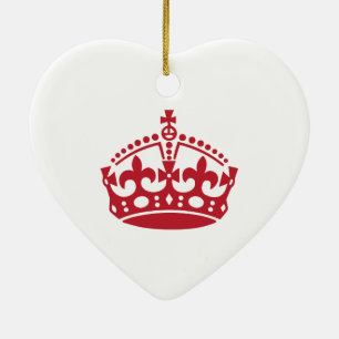 Blijf kalm rode overwinningen kroon keramisch ornament