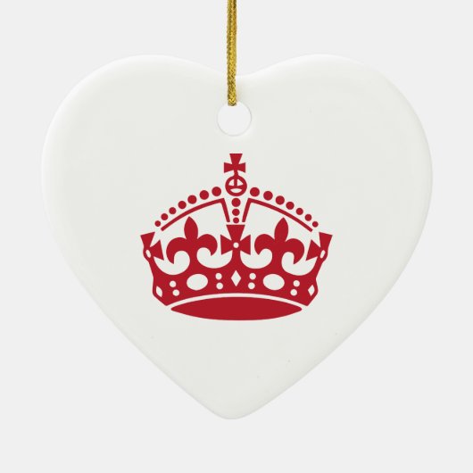 Blijf kalm rode overwinningen kroon keramisch ornament (Achterkant)