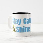 Blijf kalm Shine Bright Meditatie Quote Mokken (Voorkant links)